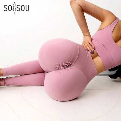 Nylon Gym Yoga Pants Women Leggings for Fitness High Waist Long Pants Women Hip Push up Tights Women Clothing 2 Types